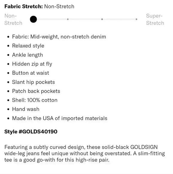 Goldsign the curved jean in black - Picture 9 of 9